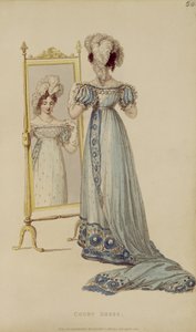 Hofkleid, Modeplatte aus Ackermanns Repository of Arts von English School