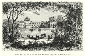 Hof des Brunnens im Englischen Garten, Fontainebleau (Stich)
