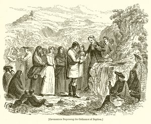 Covenanters spenden das Sakrament der Taufe von English School
