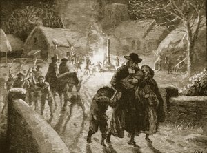 Covenanters vertreiben einen episkopalen Geistlichen, Illustration aus Cassells Illustrierter Geschichte Englands von English School