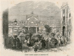 Covent Garden Market, London, an Heiligabend von English School