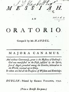 Titelblatt der Noten für Händels Messias, veröffentlicht 1742