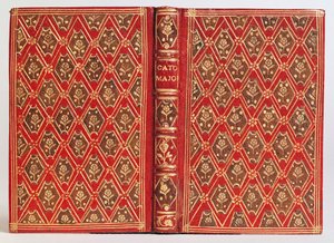 Einband eines Buches, möglicherweise Cato Major de Senectute von Cicero (Leder)