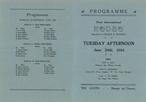 Deckblatt des Programms für das erste internationale Rodeo von English School