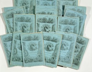 Umschläge der monatlichen Ausgaben von Little Dorrit von Charles Dickens, veröffentlicht ca. 1856