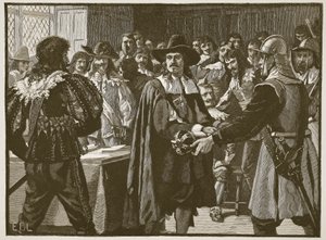 Cromwell löst das Lange Parlament auf, Illustration aus Cassells Illustrierter Geschichte Englands