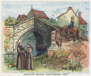 Croyland-Brücke, Lincolnshire von English School