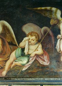 Weinender Cherub (Detail) von English School