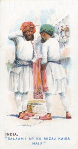 Übliche Begrüßung in Indien, 1907