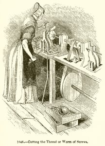 Schneiden des Gewindes von Schrauben von English School
