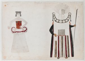 Tanzendes Mädchen und ein Haupttrauermarsch von Tahiti von English School