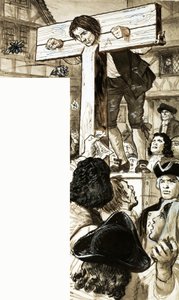 Daniel Defoe im Pranger von English School