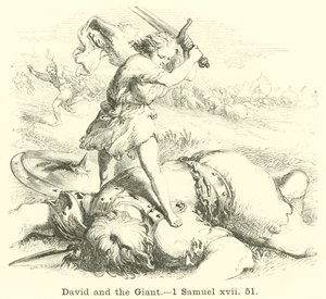 David und der Riese, 1 Samuel, xvii, 51 von English School