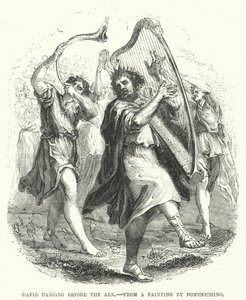David tanzt vor der Bundeslade, nach einem Gemälde von Domenichino von English School