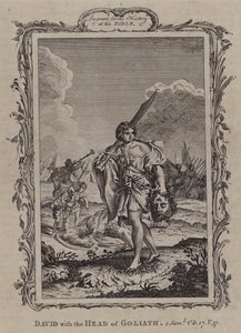 David mit dem Kopf von Goliath (Gravur)