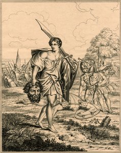 David mit dem Kopf von Goliath von English School