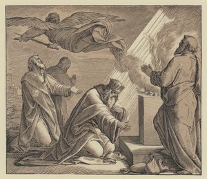 Davids Unterwerfung unter Gottes Urteil (Gravur) von English School