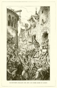 De Montfort greift die Juden und andere Ausländer in London an von English School