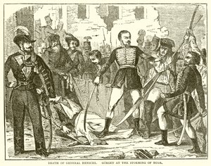 Tod von General Henschi. Gorgey beim Sturm auf Buda von English School