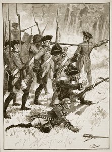 Niederlage von General Braddock im Indianerhinterhalt, 1755, Illustration aus Cassells Illustrierter Geschichte Englands