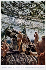 Trotz unter seinem Verteidigungsnetz, 1914-19 von English School