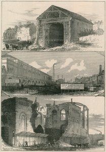 Abrisse für die Erweiterungen der Great Eastern Railway nach Broad Street von English School