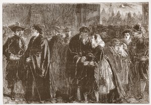 Abreise der verbannten Prediger aus Kuttenberg, Illustration aus The History of Protestantism von James Aitken Wylie, veröffentlicht 1878 von English School