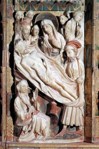 Kreuzabnahme, Polyptychon der Passion (Alabasterrelief)