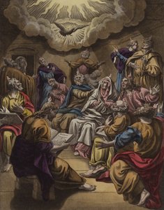 Herabkunft des Heiligen Geistes (Farblithografie)