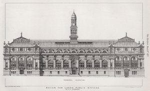 Entwurf für die öffentlichen Büros von Leeds (Gravur) von English School