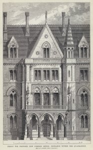 Design für das vorgeschlagene neue Außenministerium, Eingang im Innenhof von English School
