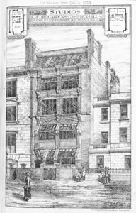 Entwurf für Studios in Bedford Gardens, Campden Hill, London, aus 