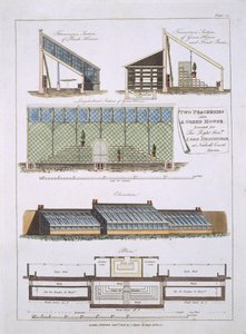 Entwurf für zwei Pfirsichhäuser und ein Gewächshaus, 1806