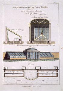 Entwurf für ein Gewächshaus und zwei Pfirsichhäuser, 1806 von English School