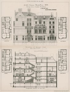 Entwurf für eine Londoner Residenz von William Scott von English School
