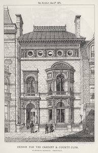 Entwurf für den Cardiff und County Club (Gravur)