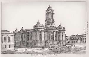 Entwurf für das Rathaus von Wakefield (Gravur) von English School