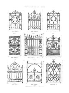 Entwürfe für Gusseisentore, aus Macfarlanes Castings von English School