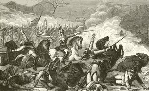 Zerstörung der Kürassiere von Graf Bismarck durch die Mitrailleuse von English School