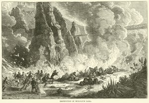 Zerstörung von Petroleumfässern, Dezember 1870 von English School