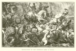 Zerstörung der athenischen Armee in Sizilien von English School