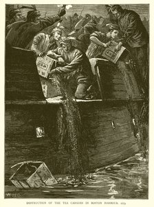 Zerstörung der Teeladungen im Hafen von Boston, 1773