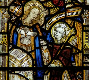 Detail eines Fensters, das die Verkündigung darstellt (Detail)