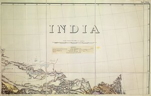 (Detail) einer Karte der Indien-Tibet-Grenze von English School