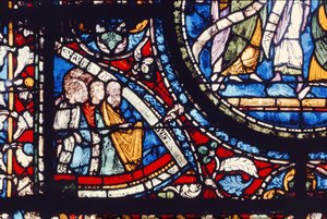 Detail des Nordfensters des Chors, spätes 12. Jahrhundert von English School