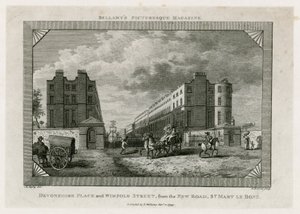 Devonshire Place und Wimpole Street von der New Road, St Marylebone von English School