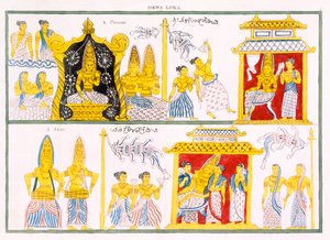 Dewa Loka, aus Die Geschichte und Lehre des Buddhismus von Edward Upham, 1829