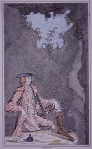 Dick Turpin versteckt sich in einer Höhle, aus Richard Bayes