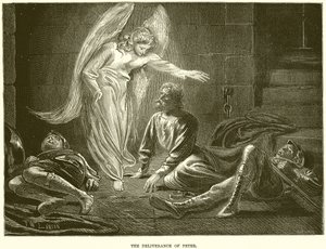 Die Befreiung des Apostels Petrus durch einen Engel des Herrn, aus dem Gefängnis des Königs Herodes von English School