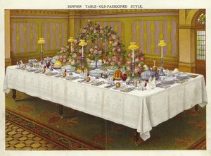 Abendessenstisch - altmodischer Stil von English School